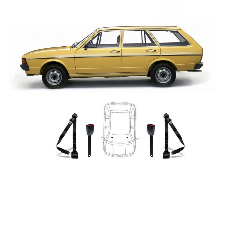 KIT CINTO SEGURANÇA DIANTEIRO RETRATIL 3 PONTOS + FECHO VOLKSWAGEN BRASILIA