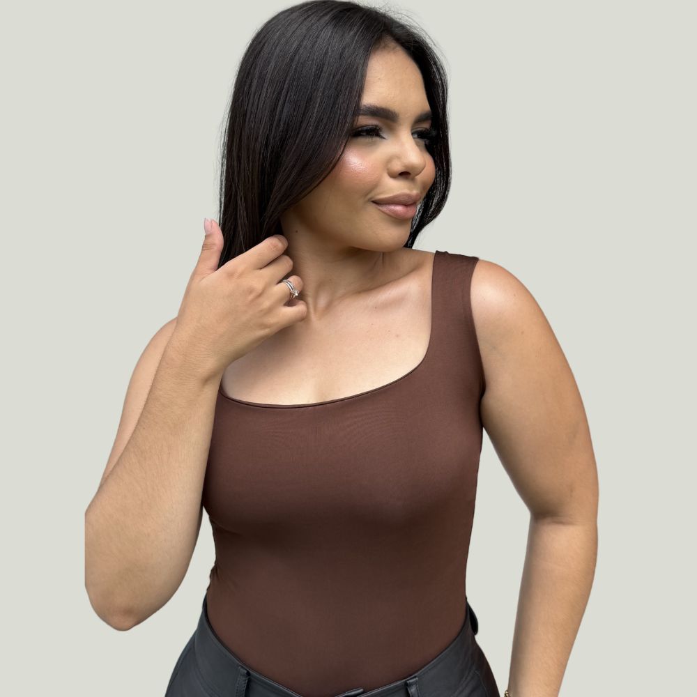 Body Alça Larga Decote Quadrado Suplex Poliamida Feminino Feminina Elastano Moda Blogueira Blusinha Tendencia r
