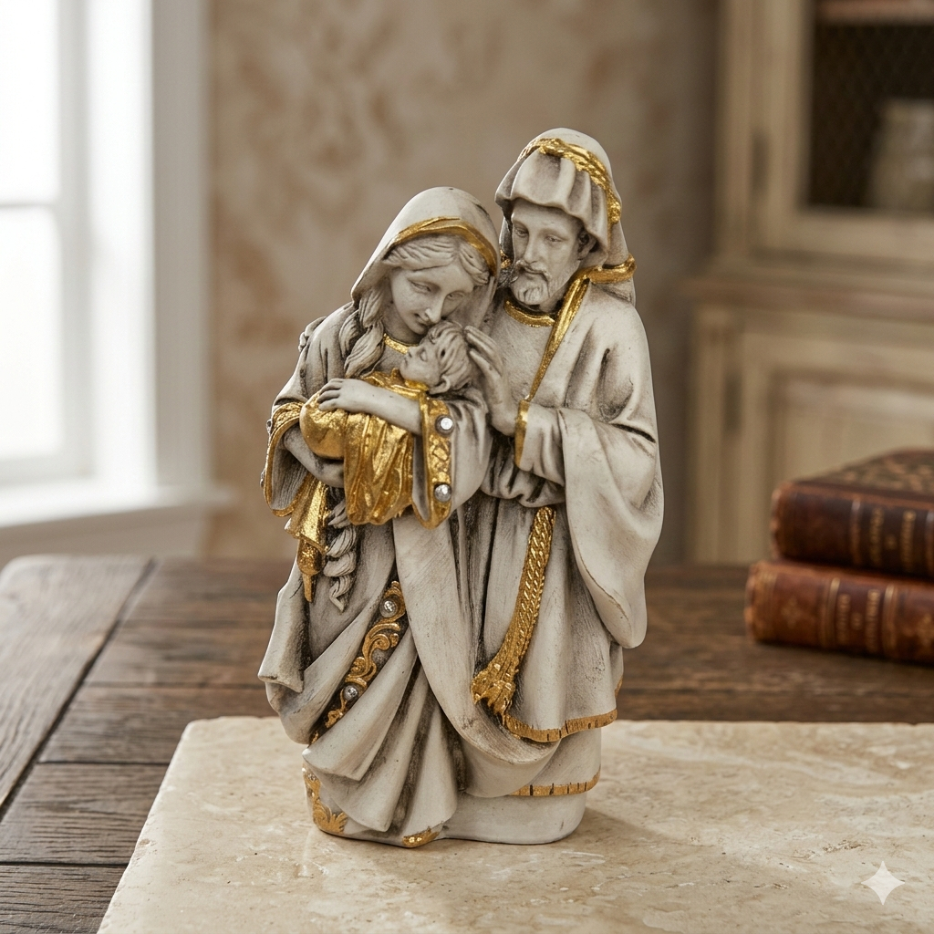 Sagrada Família Natal 12,5 cm em Gesso Maciço Decoração Religiosa Lembrancinha Católica em Oferta na Shopee