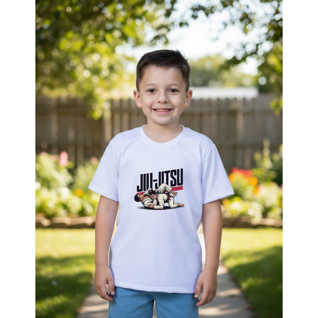 CAMISETA INFANTIL JIU JITSU JITZU OZ LUTADOR LUTA MENINO MENINA ROUPA CAMISA