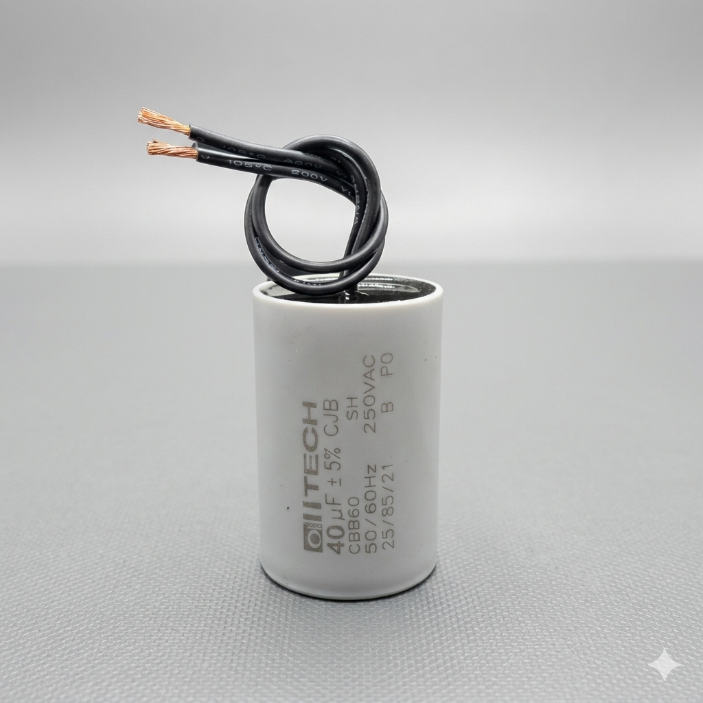 Capacitor 40uf 250vac 2 Fios Para Motor, Portão Eletrônico, Ventiladores industriais e outros