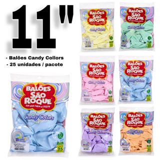 Balão Candy Collors São Roque n°11, tom pastel - 25 unidades, Festas e Aniversário em Oferta na Shopee