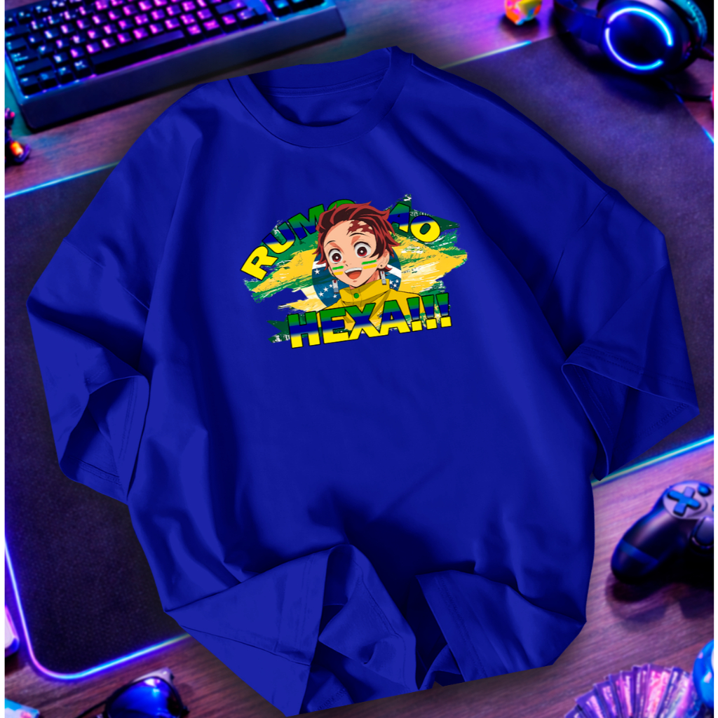Camisa Demon Slayer Tanjiro Brasileiro Camisa do Brasil Copa do Mundo Kimetsu no Yaiba Seleção