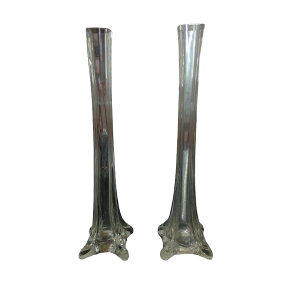 Antigo Par de Vasos de Vidro