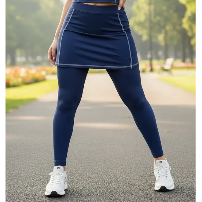 Legging Com Saia Esportiva Moda Evangélica Fitness Com Bolso Academia Caminhada Treinos