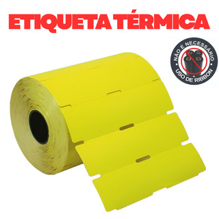 Etiqueta Térmica Gondola Amarela 105x30 Prateleira Mercado Nao precisa de Ribbon