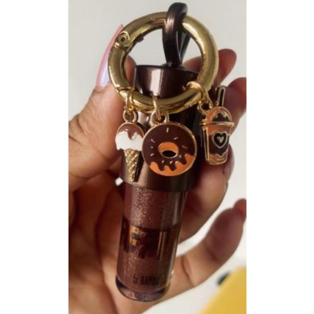 LIP HONY GLOSS LABIAL HITRARAÇÃO PROLONGADA NA FRANGANCIA E SABOR CHOCOLATE CHAVEIRO ELEGANTE