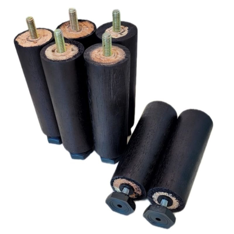 Kit Pés para cama box de madeira 12cm PRETO c/regulagem niveladora cama solteiro casal  Queem e King