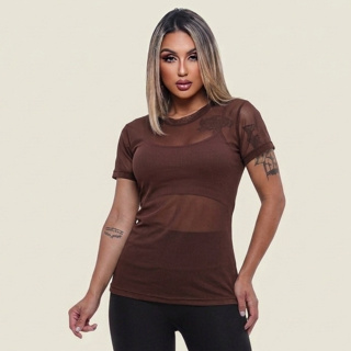 Blusa Feminina Tule Academia Fitness Luxo em Oferta na Shopee