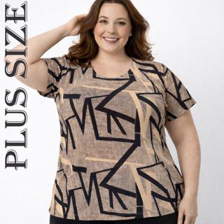 BLUSA PLUS SIZE FEMININA ESTAMPADA TAMANHOS GRANDES  MANGA CURTA MALHA LIGANETE PREMIUM em Oferta na Shopee
