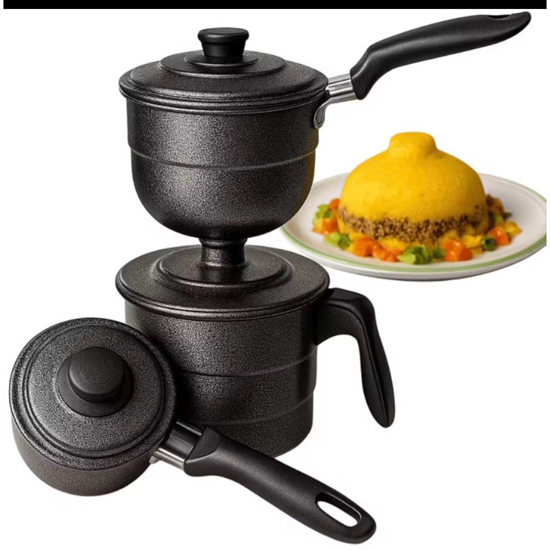 Oferta no Combo Cuscuzeira 2 em 1 Peitinho/ Tetinha Alumínio Preto - Cuscuzeira Nordestina - Panela a Vapor Tradicional