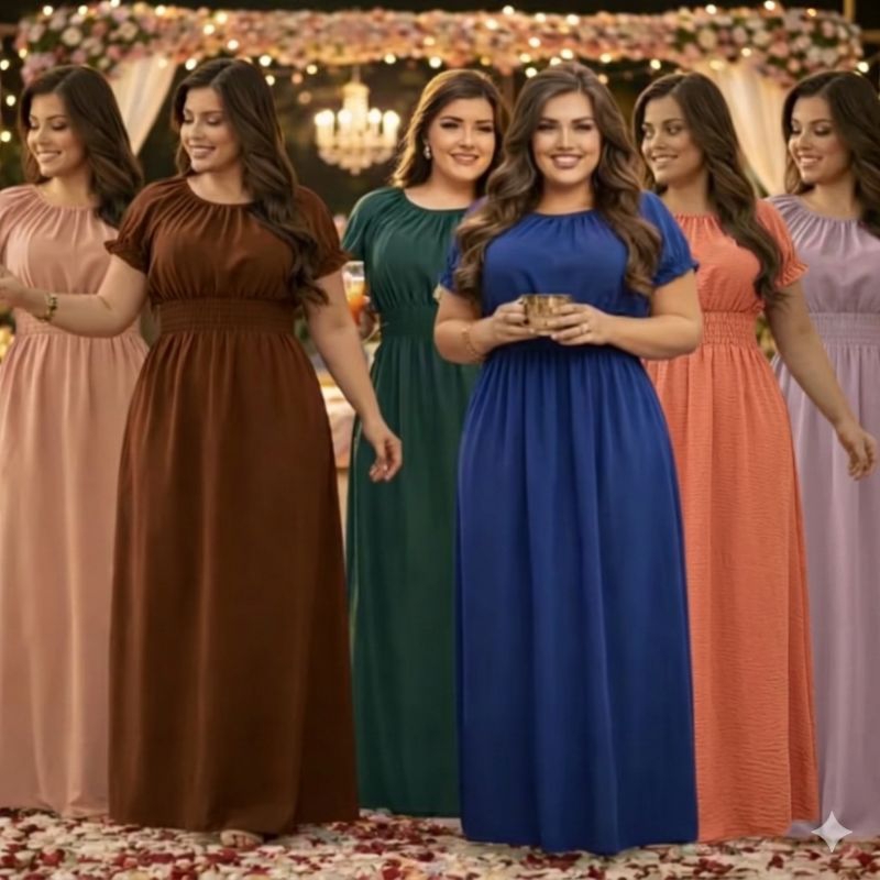 Kit 3 Vestidos Femininos Longos Lisos  Premium Estilo Evangélico pluz size .