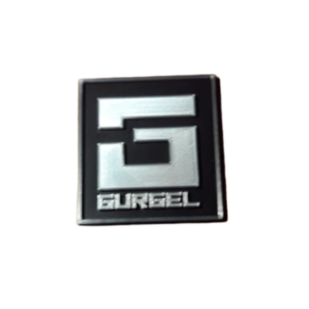 Gurgel Emblema Logo Gurgel Quadrado Prata Preto Prata