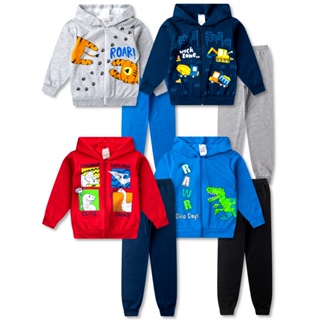 4 Conjuntos Moletom Infantil Masculino Roupa Menino Inverno 8 Peças - 4 Jaquetas e 4 Calças em Oferta na Shopee