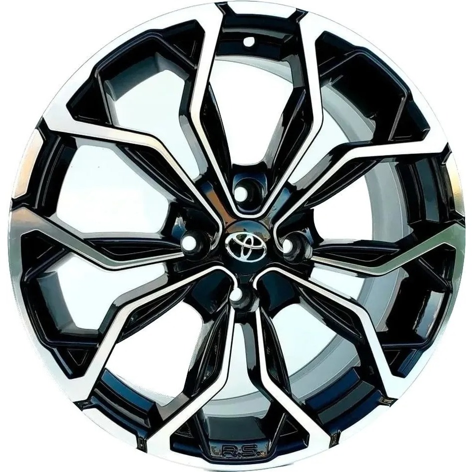 Kit 4 Rodas Toyota Etios Aro 15 4x100 Preto com Diamantado Bicos de Brinde Envio Imediato M16