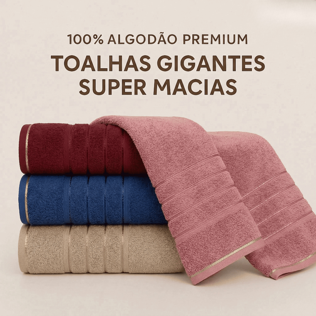 Kit 8 ou 4 ou 2 Toalhas de Banho Gigantes Macias Grossas Felpudas 70 x 140 cm Alta Absorção 315g em Oferta na Shopee