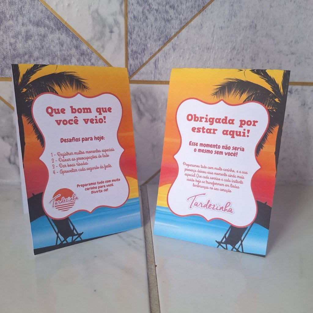 Kit Plaquinhas de Mesa Tardezinha Personalizados Festa Lembrancinha Mimo Aniversário Infantil Chá de Bêbe