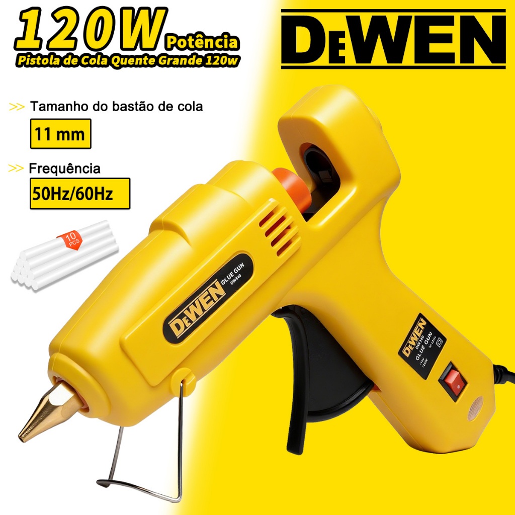 Máquina profissional de cola quente 120w+10 Bastões Ferramenta Ideal para Artesanato Secagem Rápida em Oferta na Shopee