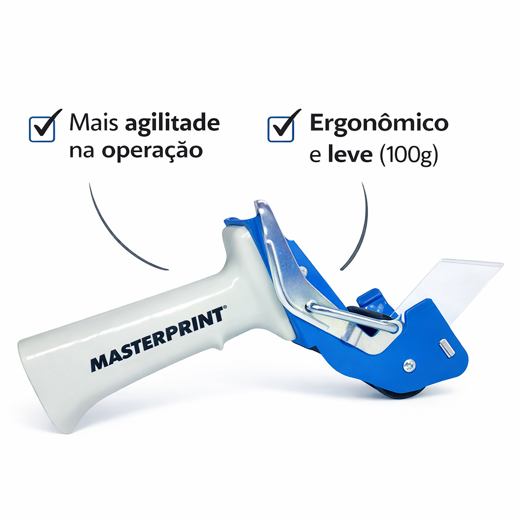 SUPORTE PARA FITA ADESIVA LACRADORA EM AÇO EMBALAGENS APLICADOR DE FITA MASTERPRINT em Oferta na Shopee