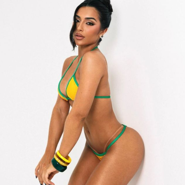 Biquíni Fita Marquinha Duas Cores Fio Dental Calcinha Regulável Moda Praia Para Bronze Brasil Copa em Oferta na Shopee