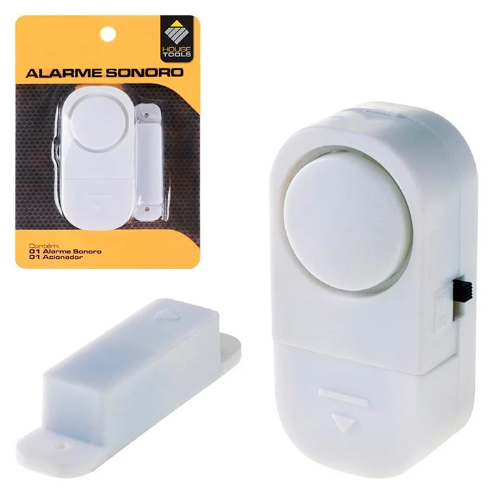 Alarme Magnético para Porta e Janela Sensor de Abertura Segurança Residencial Casa Loja 90dB Sem Fio