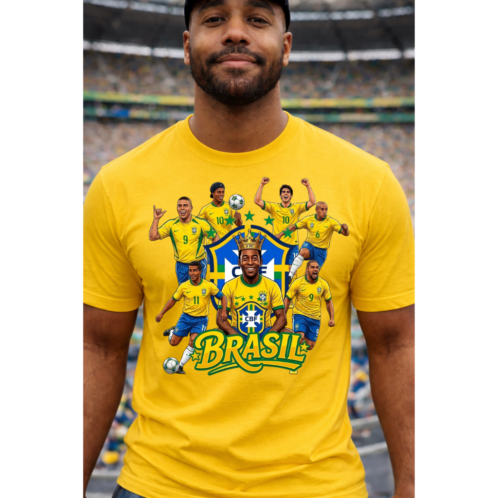 Camisa Camiseta Brasil Copa2026 Lendas Do Futebol 100% Algodão