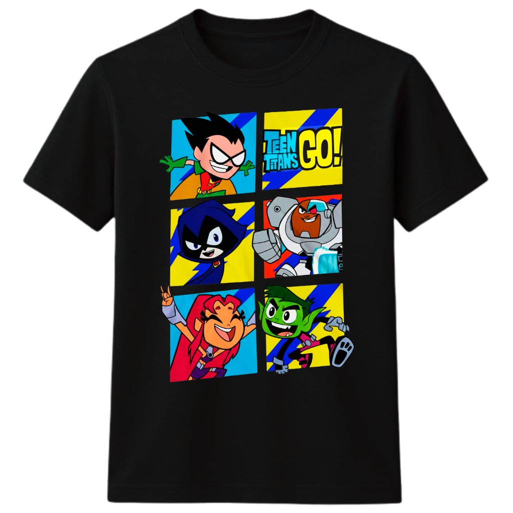 Camiseta Camisa Blusa Jovens Titãs Titans Go Quadrados Filme Desenho Série Presente Infantil Algodão