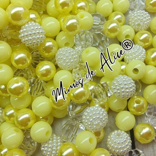 Blend Mix Pedraria Amarelo Premium Perola Miçanga Cristais brincos tiaras artesanato bijuterias em Oferta na Shopee