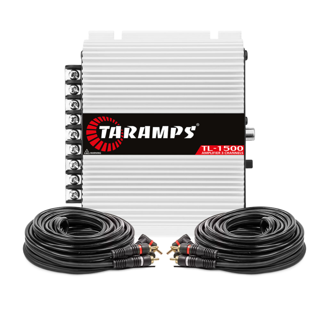 Kit Amplificador Taramps Tl1500 3 Canais 95w + Cabo Rca Ouro 5 Metro Permak