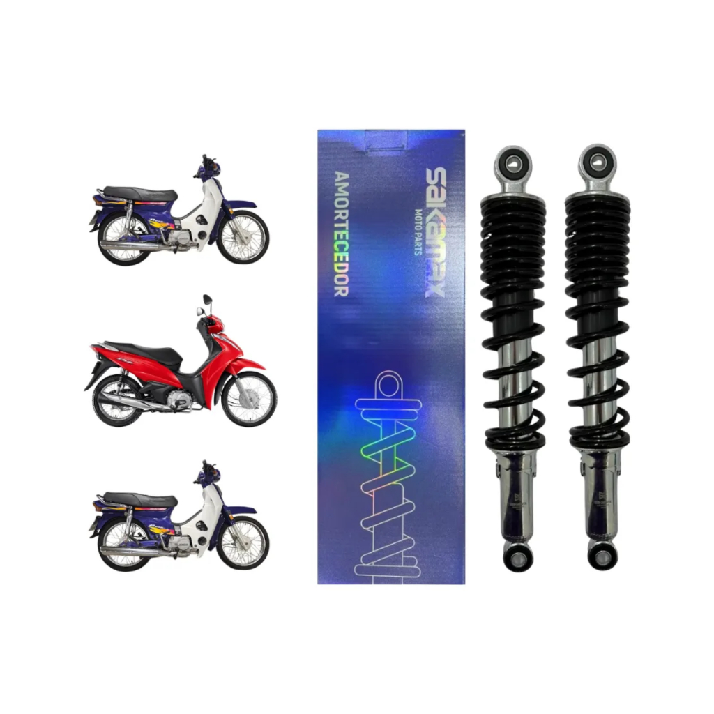 Par de Amortecedor Traseiro Honda Dream Biz Pop Shineray Jet 50 100 110i 125 de 1993 até 2024