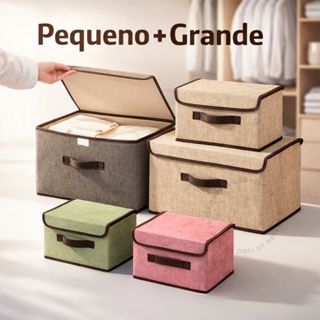 Kit 1/2 Caixas Multiuso Organizadora Colors Dobrável TNT Armários Guarda Roupas em Oferta na Shopee