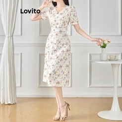 Lovito Vestido Feminino Estampa Romântica Floral BRDRB120ED378