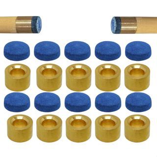 Virola de Metal de Taco de Sinuca + Sola de Couro Profissional Azul 11mm de Bilhar Snooker