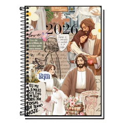Caderno Universitário Jesus Cristo Capa Dura Espiral 1, 10, 15 ou 20 Matérias – Caderno Escolar para Estudante