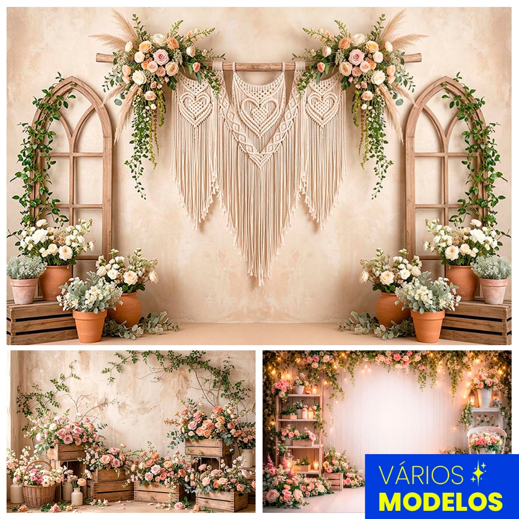 Painel Fundo Fotográfico Gigante Dia das Mães Floral 3d P/ Fotos 3,00x2,00 Mt