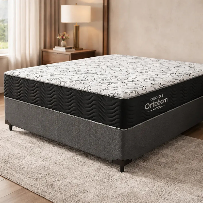 Cama Box com Colchão de Espuma D45 Ortobom Airtech 150 Casal