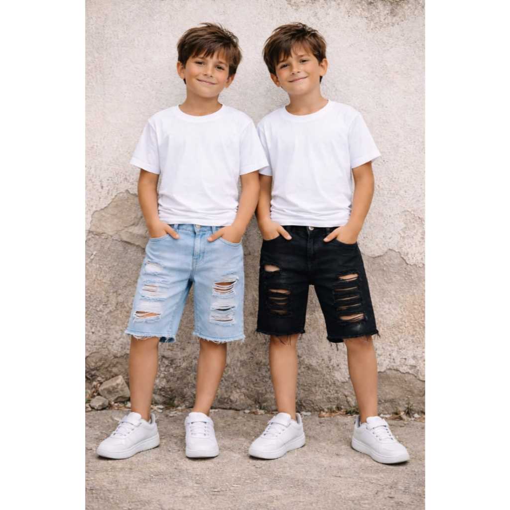 2 Bermudas Jeans Masculino Infantil Short Menino