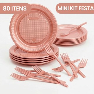 Mini Kit Festa Econômico Descartável 80 Itens