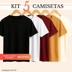 KIT 5 Camisetas Peruanas Masculina Adulta