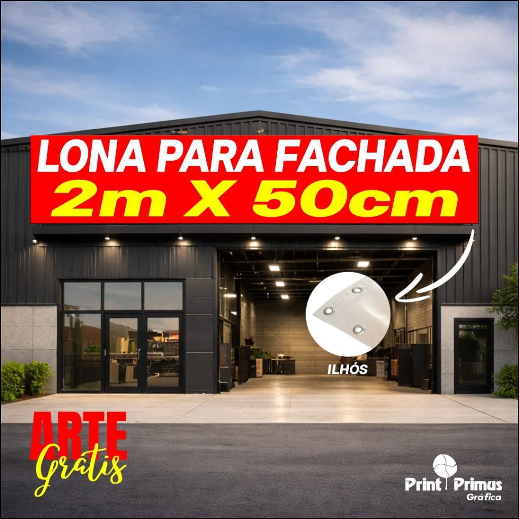 Faixa/Lona para fachada 2,00x0,50cm - Personalizada