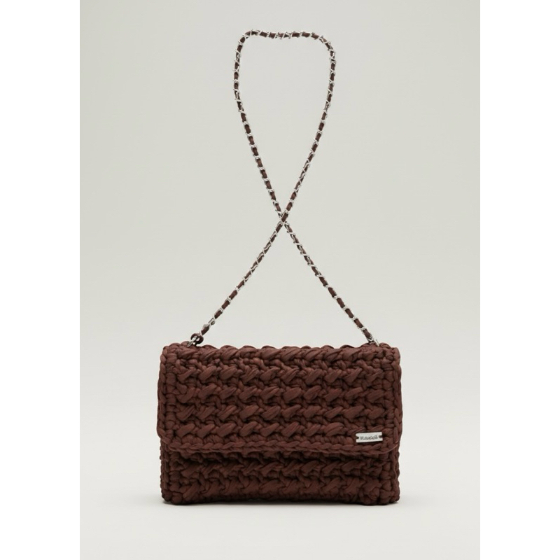 BAG CEREJA | Bolsa de Ombro Bag Cereja Clutch com Aba Frontal em Crochê