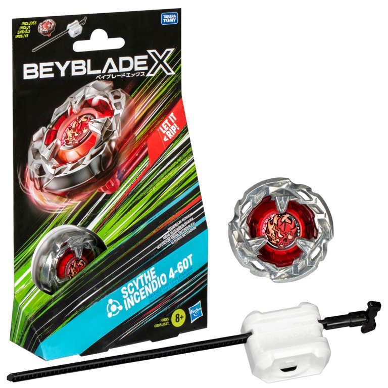 Beyblade X Pião E Lançador Scythe Incendio 4-60T - Hasbro F9583