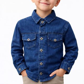 Blusa Jeans MANGA LONGA Infantil Para Menino Masculino em Oferta na Shopee