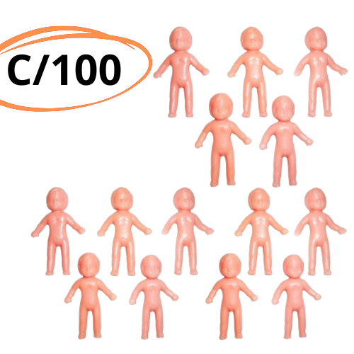 KIT C/100 Mini Bonecas Pelada Para Sacolas Surpresas Brinquedo Para Lembrancinha Maquetes - Chá De Bebe - XAXA  PRENDA