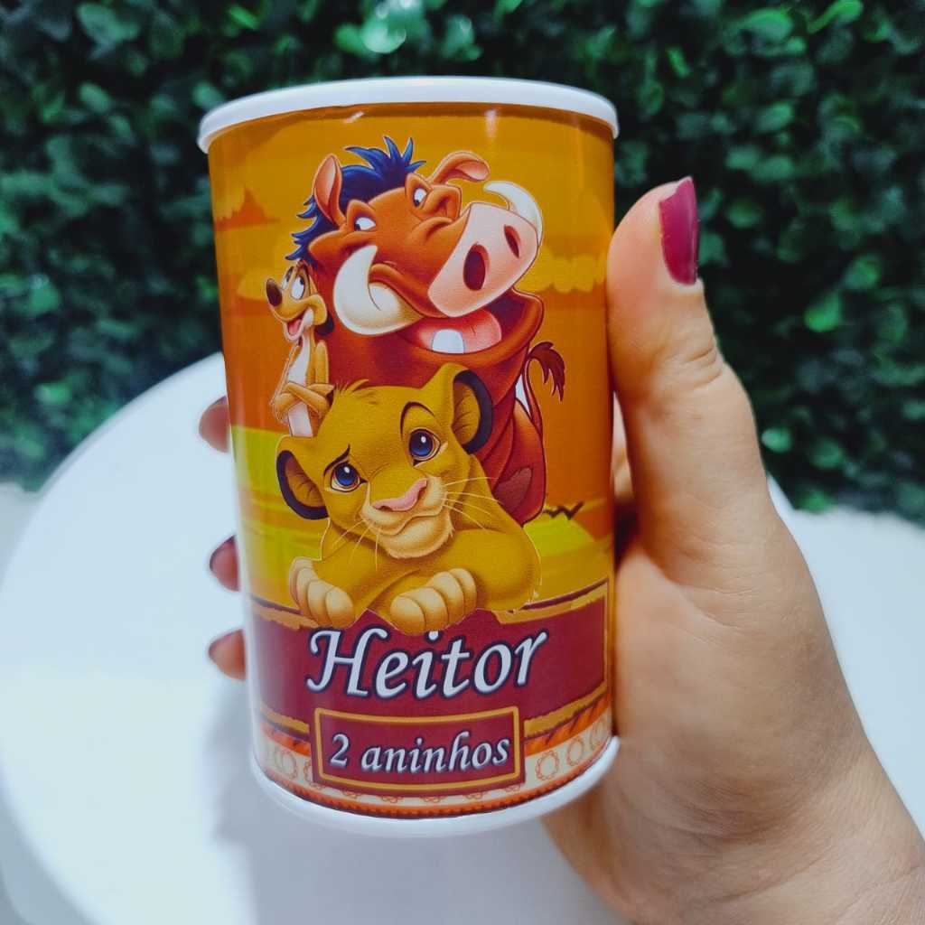 Lembrancinha Personalizada Festa Rei Leão – Cofrinho Personalizado com Nome e Idade | Lembrança Aniversário Infantil