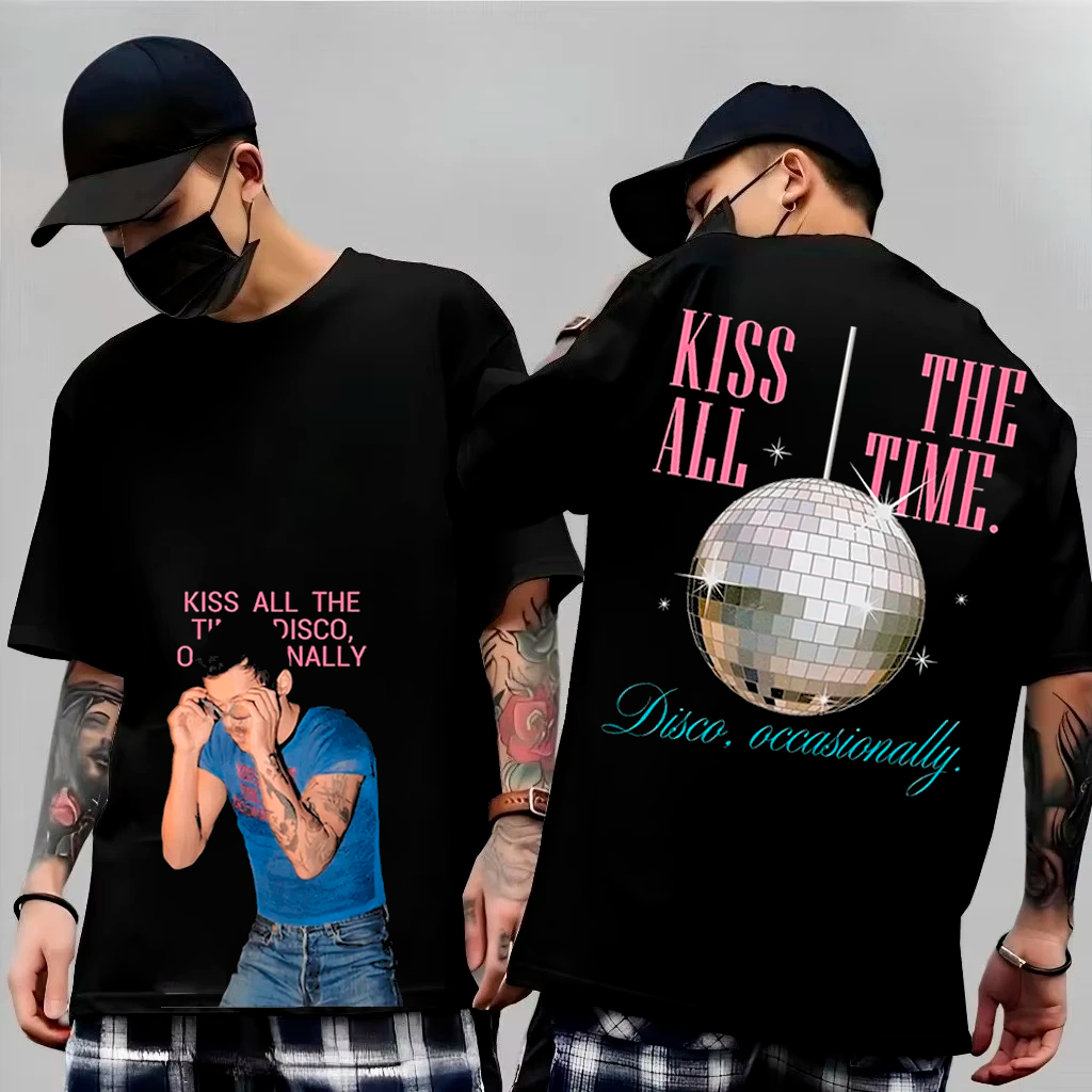 Camiseta Basica e OVERSIZED Kiss All the Time Disco Occasionally Harry Styles Together World Tour