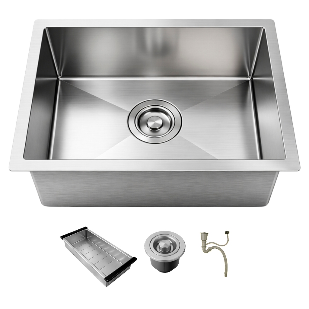 Cuba de Cozinha Quadrada 44x44 Gourmet com Acessórios Premium Aço Inox 304 Escovada Prata Brinovar em Oferta na Shopee