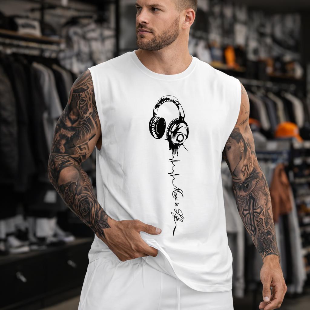 Regata Masculina Estilosa Algodão Camiseta Oversized Estilo Machao Cavada Varias Cores Lançamento Academia