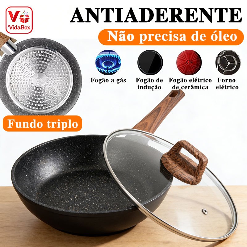 Imagem Frigideira de Granito Antiaderente Premium para Bife, Ovos e Panquecas Uso Diário VidaBox