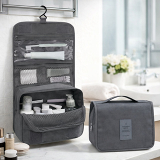 Necessaire Organizadora de Viagem Impermeável com Gancho para Pendurar, Bolsa de Maquiagem e Cosméticos com Zíper em Oferta na Shopee